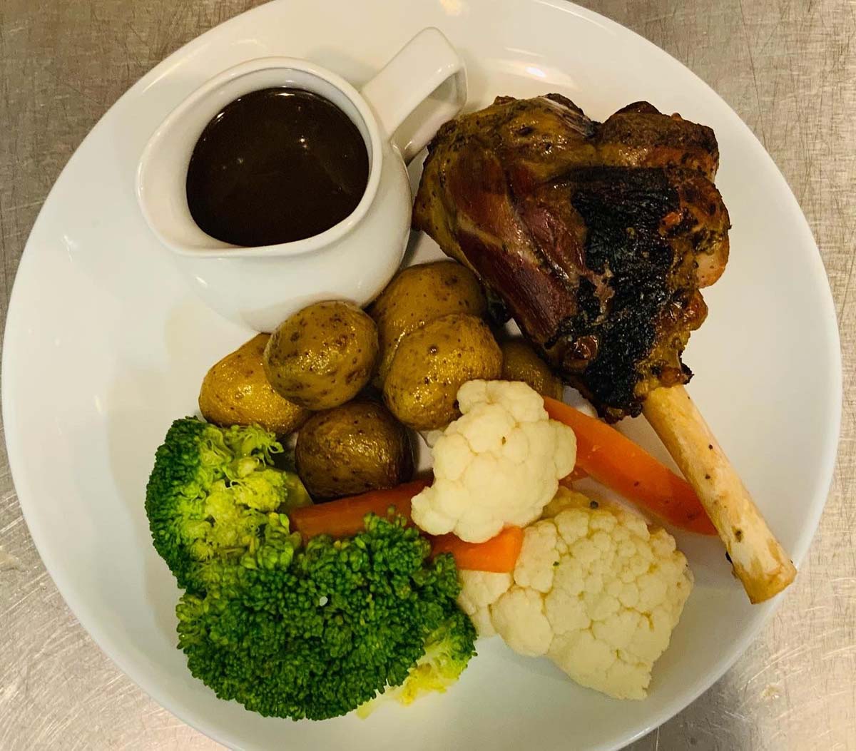 Roast dinner close up